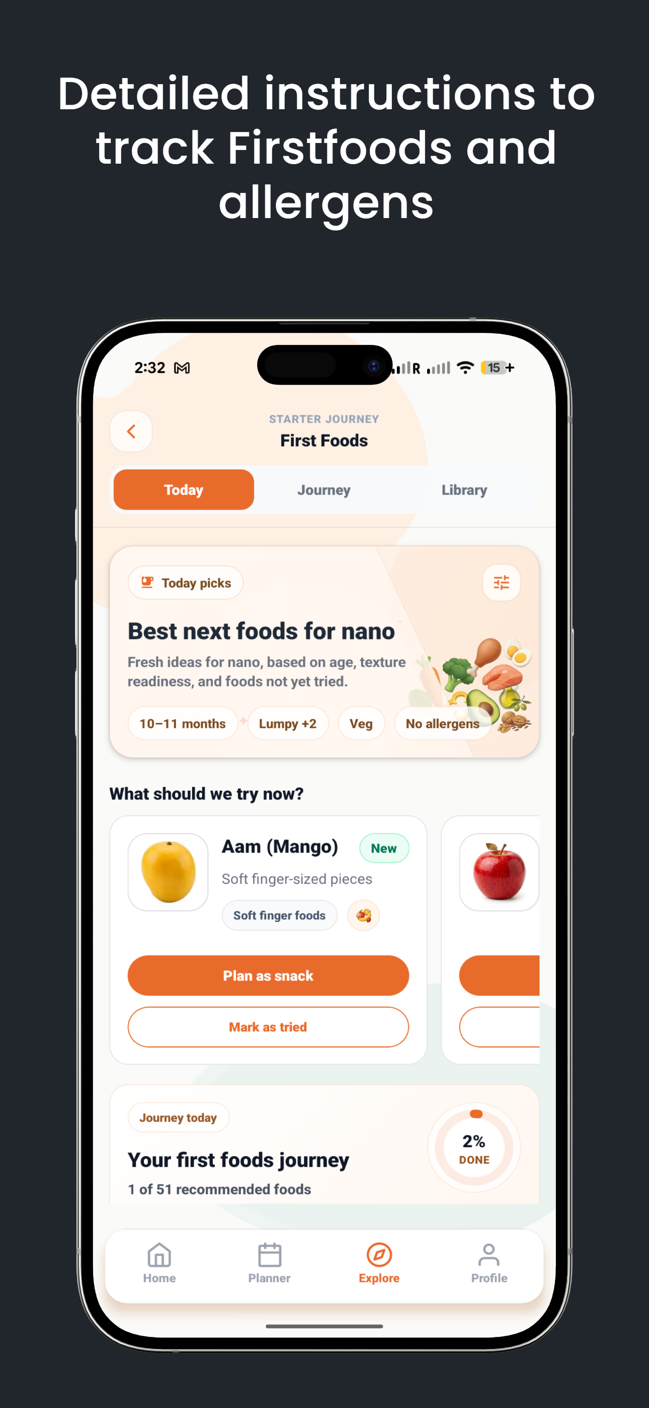 First foods discovery screen